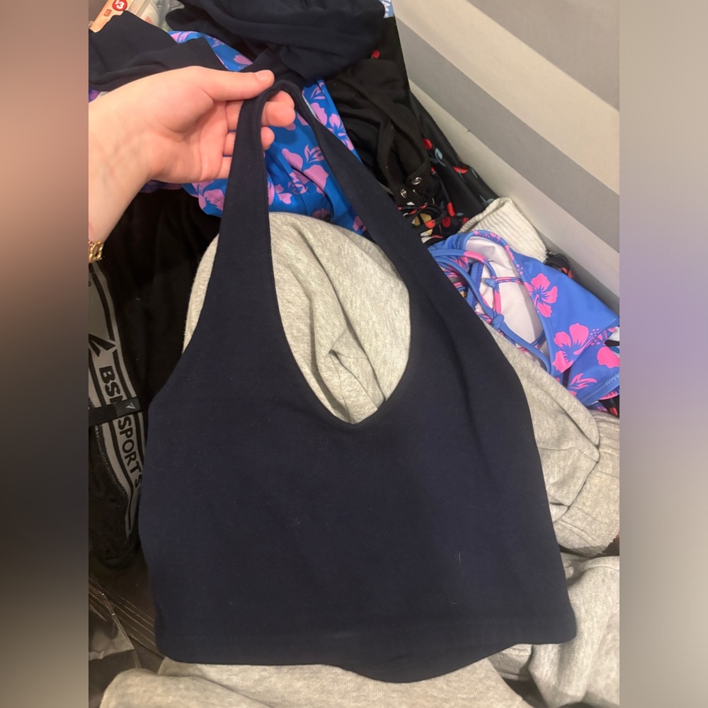 brandy cropped halter top